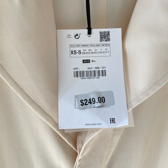 Zara Collection Cream Belted Jumpsuit Wool XS/S - Picture 8 of 10